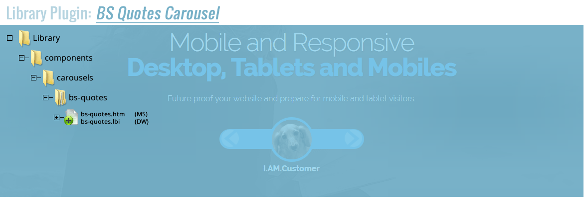Library component - testimonial quotes carousel